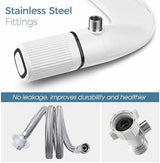 BIGCOW Ultra-Slim Bidet Attachment for Toilet - Dual Nozzle (Frontal & Rear Wash) with Adjustable Cold Water Pressure and Stainless Steel Inlet - Hygienic Solution for Fresh Cleanliness