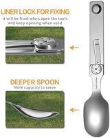 Roxon C2 Camping Utensil 2 in 1 Detachable Folding Cutlery with Fork & Spoon for Outdoor, Camping, Hiking, Easy to Carry Highly Practical Tableware