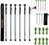 Telescoping Tarp Poles | Replacement Canopy Adjustable Aluminum Rods, Portable & Lightweight for Tent Fly, Awning, Outdoor Camping, Hiking, Backpacking & Rainfly + Pegs & Reflective Ropes