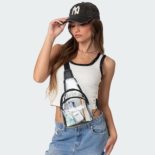 Clear bags Stadium Approved Crossbody Sling Bag Fanny Pack Backpack Purses for Women Men Belt bag for stadium events