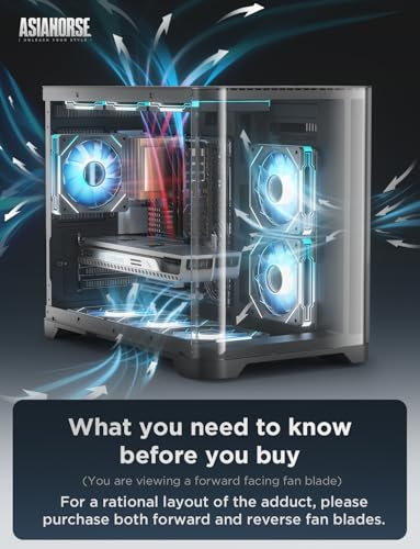 AsiaHorse AMICI-5GT RGB PC Fans, Infinity Mirror ARGB Fans HDB Bearing Fan Speeds Up to 1800 RPM with 24 LED Lights, Reverse Blade Fan Compatible Motherboard Aura SYNC (Not Wireless Connection)