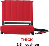 SPORT BEATS Stadium Seats with Back Support Bleacher Chairs with Back and Cushion Thick Padded Bleacher Seats Includes Shoulder Strap