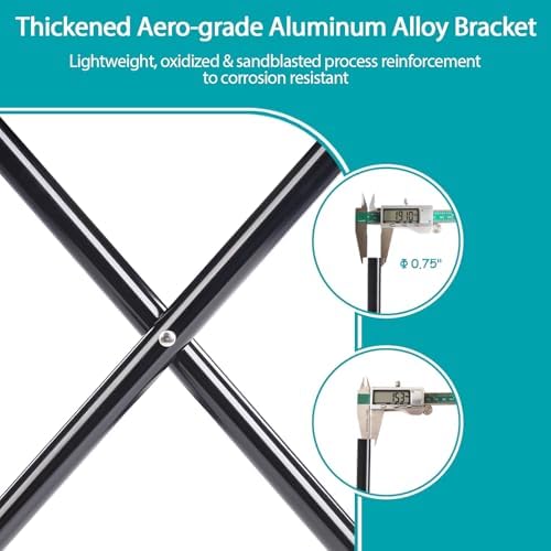 Heavy Duty 16" Folding Stool - 440LB Capacity Lightweight Aluminum Alloy, 2.08lbs Collapsible Camping Chair for Outdoor, BBQ, Travel