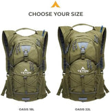 Teton Oasis Hydration Backpack – Lightweight Water Pack with Bladder for Hiking, Running, Cycling, Biking – 18L/22L Sizes – Sewn-in Rain Cover – Fits Men and Women