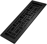 Decor Grates AJH414-BLK Oriental Floor Register, 4x14 Inches, Textured Black