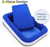 King Koil Luxury Toddler Inflatable Child Airbed, Travel Bed with Built-in Safety Bumper, Portable Air Mattress for Kids, Includes High-Speed Pump - Blue, 1-Year Manufacturer Warranty