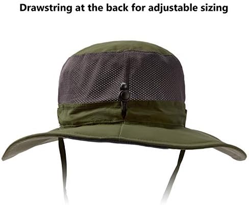 BASSDASH UPF 50+ Sun Fishing Hat Water Resistant with Detachable Neck Flap
