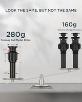 FORIOUS Bathroom Faucets, 8 Inch Widespread Matte Black Bathroom Sink Faucet 3 Hole with 360°Swivel Spout, Suitable for 6-12 Inch Vanity Sink, with Metal Pop-up Drain and cUPC Supply Line