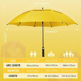 ZOMAKE Automatic Open Extra Large Golf Umbrella 51/54/62/68 Inch, Double Canopy Vented Windproof Oversize Stick Umbrellas for Rain