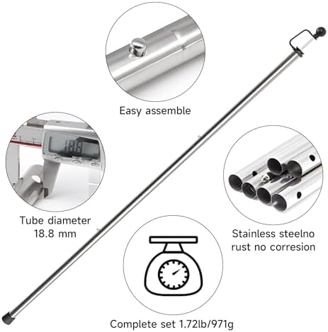 Tarp Poles Adjustable Heavy Duty 90 in Camping Tent Poles for Tarp Portable Telescoping Tent Poles for Awnings Canopy Rain Fly Shelter Set of 2
