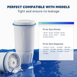 Upgraded Water Filter Replacement Fit for Zero Pitcher and Dispenser ZR-001 ZR-004 ZP-006 ZR-017, Six-Stage Filter System, Effectively Reducing Lead, Chromium, and Contaminants, 4 Packs, By BOGDA