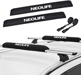 Soft Roof Rack Pads with Two 15 Ft Tie Down Straps for Surfboard, SUP Paddleboard, Snowboard, 28/34inch (Pair) Blue/Black