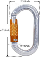 SOB Auto Locking Climbing Carabiner Clips,Heavy Duty Asymmetrical Carabiner Connector Used for Rappelling Gear Rescue Outdoor Projects Dog Leash