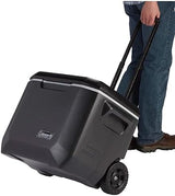 Coleman Xtreme 50qt Wheeled Cooler, Extra-Walled Insulation Keeps Ice up to 5 Days, Portable Rolling Hard Chiller