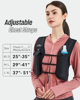 Running Vest for Women Men, USA Original Patent, Adjustable Chest Straps Running Hydration Vest with Phone Holder and 6 Pockets, Lightweight Reflective Running Vest for Hiking Running