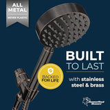HammerHead Showers® ALL METAL Handheld Shower Head with Hose and Brass Holder - OIL RUBBED BRONZE - 2.5 GPM High Pressure Shower Heads with Adjustable Shower Wand Bracket - 6ft Flexible Extension
