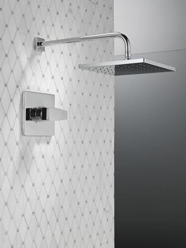 Delta Faucet Modern Raincan Square Single-Function Shower Valve Trim Kit Gold, Shower Faucet Set, Rainfall Shower Head Gold, Delta Shower Kit, Champagne Bronze T14268-CZ-PP (Valve Not Included)