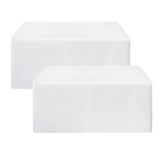 HolidayIdeas Fitted White Tableclothes - 72 x 30 Inch - 2 Pack Rectangle Table Covers for 6 Foot Tables, Polyester Fabric Tablecloths for Christmas, Parties, Wedding, Trade Show