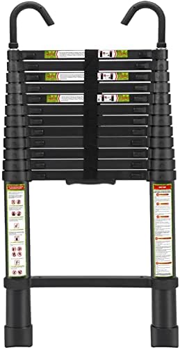 Telescopic Ladder, 16.5FT RIKADE Aluminum Telescoping Ladder with Stable Hook and Non-Slip Feet, Portable Extension Ladder for Household and Outdoor 330lb Capacity