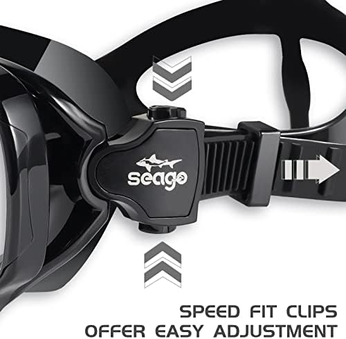 Seago Kids Swim Goggles Snorkel Diving Mask for Youth(5-15), Anti-Fog 180° Clear View