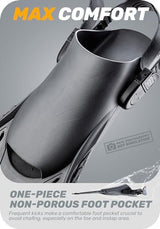 CAPAS Snorkel Fins, Swim Fins Travel Size Short Adjustable for Snorkeling Diving Adult Men Women Kids Open Heel Swimming Flippers