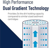 Pentair Pentek DGD-5005 Big Blue Water Filter, 10-Inch Whole House Sediment Filter Cartridge Replacement, Dual-Gradient Density Spun Polypropylene, 10" x 4.5", 5 Micron, Pack of 2