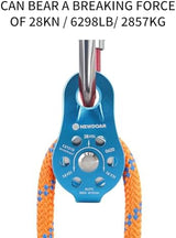 NewDoar Fixed Plate Micro Pulley,28KN CE Certified General Purpose Small Aluminum Rope Pulleys for Climbing/Aloft Work/Rappelling/Rescue Etc