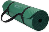 Gaiam Essentials Thick Yoga Mat Fitness & Exercise Mat with Easy-Cinch Yoga Mat Carrier Strap, 72"L x 24"W x 2/5 Inch Thick
