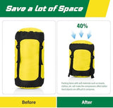 5 Pcs Compression Sacks for Backpacking 5L/10L/15L/20L/35L Camping Sleeping Bag Stuff Sack Water Resistant Sleeping Bag Storage Sack for Space Saving Hiking Gear