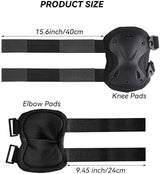 AOUTACC Tactical Combat Knee & Elbow Protective Pads Set for Outdoor CS Paintball Game Cycling Safety Skateboarding Gear Skates Knee Protection Guard Pads