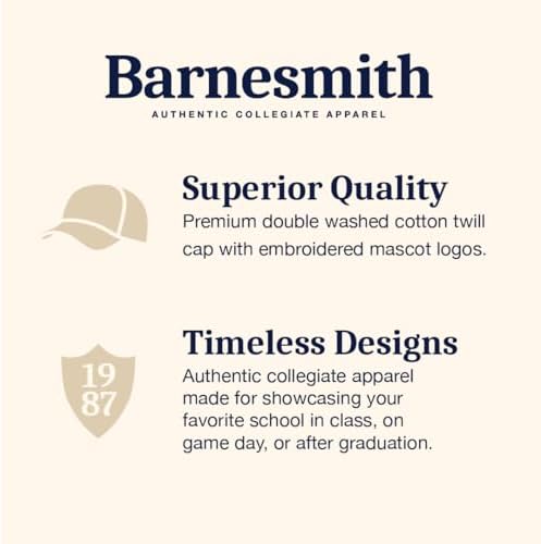 Barnesmith NCAA Adjustable Hat Unisex Adult Relaxed Fit, 100% Cotton, Spirit Logo, One Size Fits All