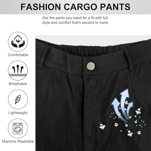 Cargo Pants for Women High Waisted Casual Pants Work Pants Baggy Stretchy Wide Leg Y2K Streetwear with Pockets