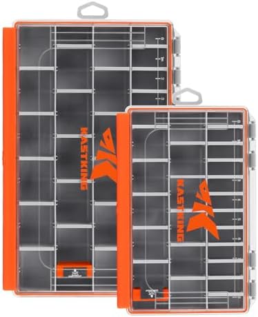 KastKing HyperSeal Waterproof Tackle Box, Waterproof 3600 and 3700 Tackle Trays, Fishing Tackle Box Organizer with Removable Dividers, Lure Box and Terminal Tackle Storage