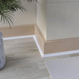 Flexible Quarter Round Molding, Mini Peel and Stick Rubber Trim Molding for Wall Edge Floor Corner,Staircase Cabinet Tub Edge (White, 240Inch)