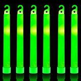 32 Ultra Bright 6 Inch Large Green Glow Sticks - Chem Lights Sticks with 12 Hour Duration - Camping Glow Sticks, Emergency Glow Sticks For Storms Blackouts - Glowsticks for Parties and Kids Activities