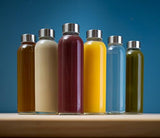 Epica glass bottles with lids – 17.5 oz glass water bottles, reusable glass juice bottles with lids for storing juices, reusable water bottles durable & ecofriendly set of 6