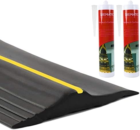 ToLanbbt 16.5Ft/5M Universal Garage Threshold Seal Strip with 300ml Black Sealants/Adhesives, Garage Door Bottom Weatherproof Strip Rubber DIY Weather Stripping Replacement(Black)