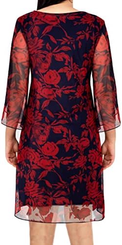 SeSe Code Womens Ruffle 3/4 Sleeve Stretchy Mesh Dress Wedding Guest Dresses