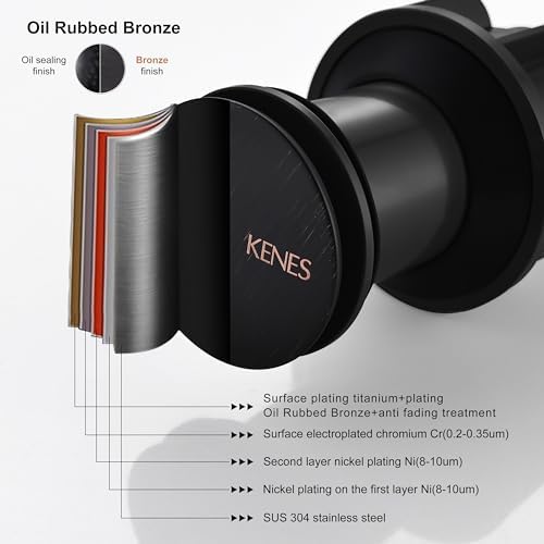KENES Oil Rubbed Bronze Bathroom Vessel Pop Up Sink Drain, Vanity Faucet Sink Drain Stopper, Sink Drain Assembly Without Overflow Anti Clog Pop Up Drain
