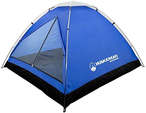 2-Person Tent – Water-Resistant Dome Tent with Removable Rain Fly and Carry Bag for Camping, Backpacking, Hiking, and Festivals by Wakeman (Blue)