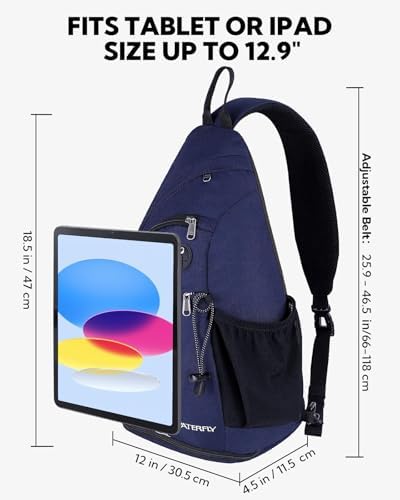 WATERFLY Sling Bag Crossbody Backpack: Over Shoulder Daypack Casual Cross Chest Side Pack