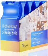 Cold Freezer Cool Ice Packs Double Sided Contoured Reusable Long Lasting for Breast Milk Baby Bottles Cool Storage Insulated Bags, Lunch Box Soda Beer Can Coolers(600g,Set of 4)