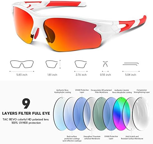 BEACOOL Polarized Sports Sunglasses for Men Women Youth Baseball Fishing Cycling Running Golf Motorcycle Tac Glasses UV400