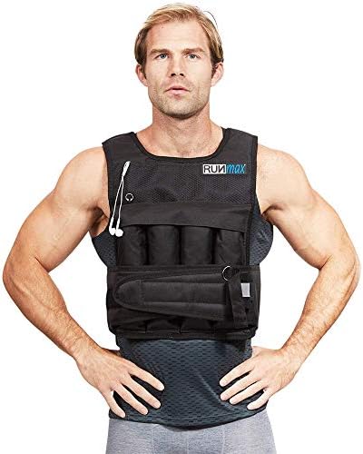 RUNmax 20LBS - 150LBS Adjustable Weighted Vest Wtih Shoulder Pads Option for Men and Women