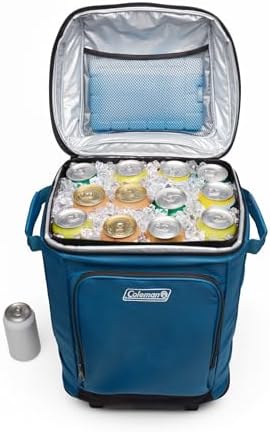 Coleman 42-Can Wheeled Soft Cooler, Leak-Proof Portable Insulated Chiller with 12+ Hour Ice Retention, Made with Recycled Materials
