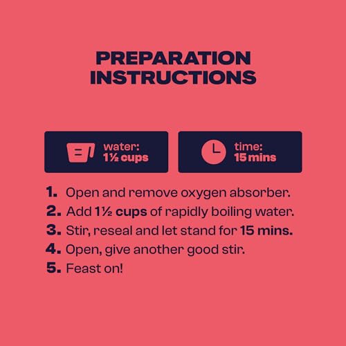 BIGHORN Mountain Food Spicy Mexican Birria and Rice - freeze dried meals for backpacking food - dehydrated camping food for backpacking meal - just add water - great taste - 2 servings