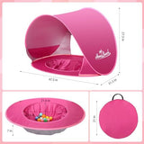 Monobeach Baby Beach Tent Pop Up Portable Shade Pool UPF50+ UV Protection Sun Shelter for Infant with Easy Set Up Canopy (Pink Beach Tent)