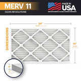 BNX TruFilter 14x24x1 Air Filter MERV 11 (6-Pack) - MADE IN USA - Allergen Defense Electrostatic Pleated Air Conditioner HVAC AC Furnace Filters for Allergies, Dust, Pet, Smoke, Allergy MPR 1200 FPR 7