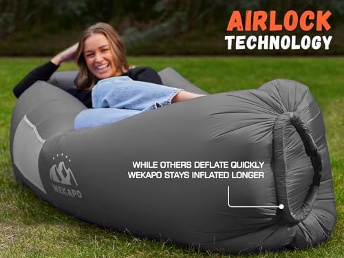 WEKAPO Inflatable Lounger Air Sofa Hammock-Portable,Water Proof& Anti-Air Leaking Design-Ideal Couch for Backyard Beach Traveling Camping Picnics & Music Festivals
