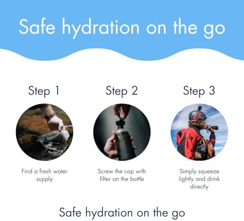 Katadyn BeFree 1.0L Ultralight Collapsible Water Filter Bottle for Hiking, Camping, Backpacking